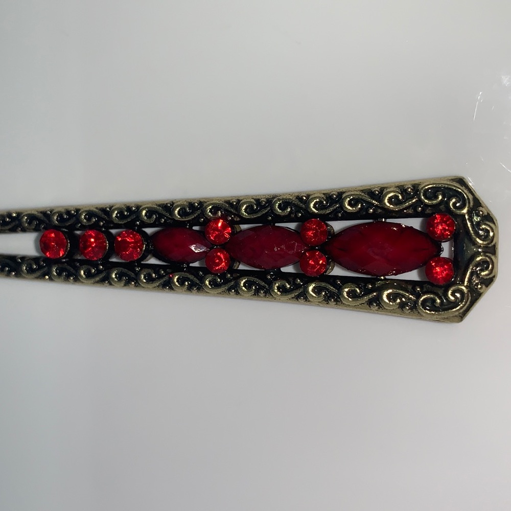 🆕Antique Cherry Red Hair Stick 6” Double Sided